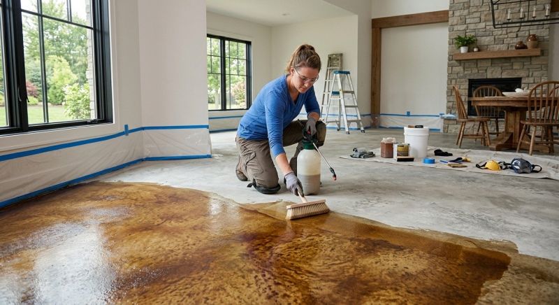 Concrete Floor Staining in Fort Worth, TX