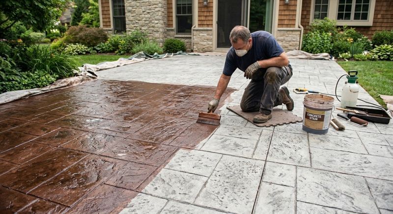 Concrete Patio Staining in Fort Worth, TX