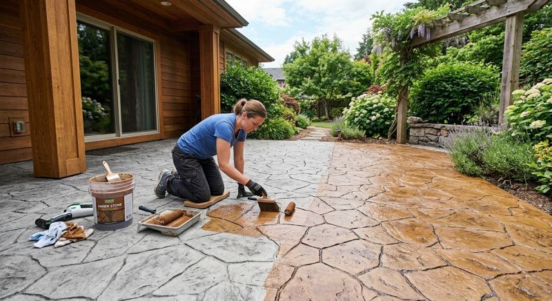 Concrete Patio Staining in Fort Worth, TX