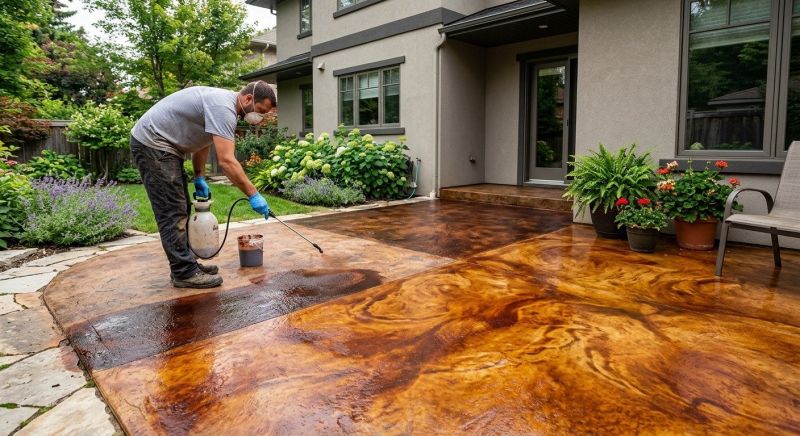Concrete Patio Staining in Corpus Christi, TX