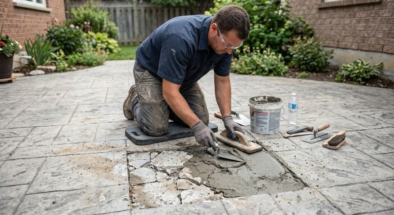 Decorative Concrete Repair in Denton, TX