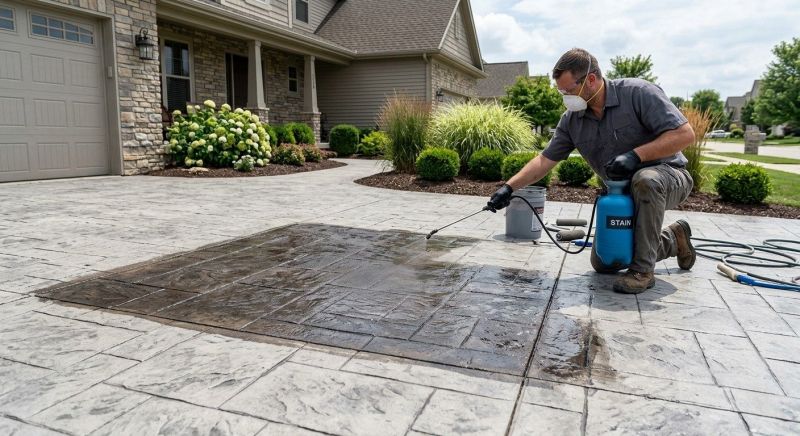 Stamped Concrete Staining in Dallas, TX